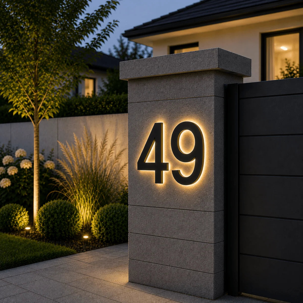 LED House Number Stainless Steel IP68 Waterproof Customizable