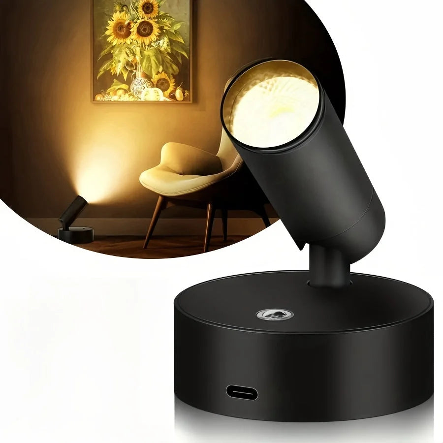 LED Spotlight Wireless USB-C Rechargeable Swivel Head