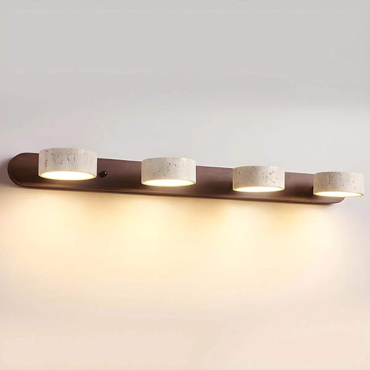 LED Wall Light Travertine Wood Dual Integrated Lighting