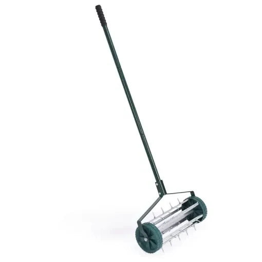 Lawn Aerator Push-Style Rolling Spikes Ergonomic Handle