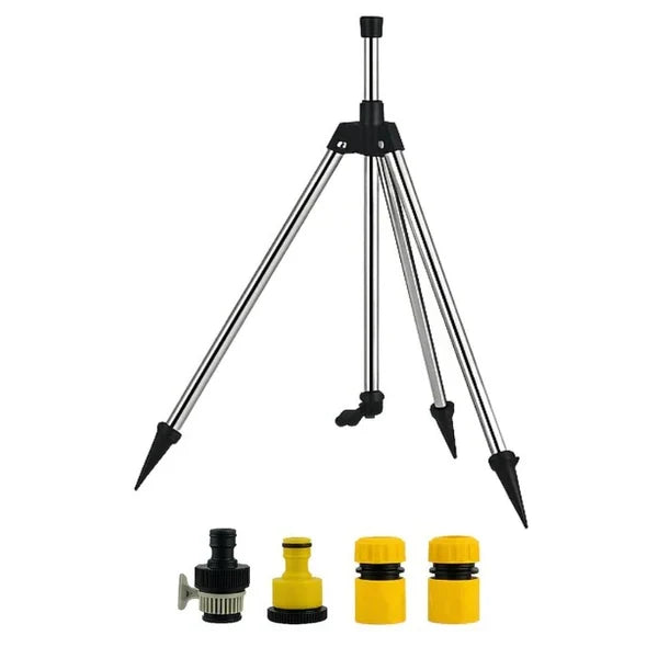 Lawn Sprinkler 360-Degree Rotating Head Adjustable Tripod Height