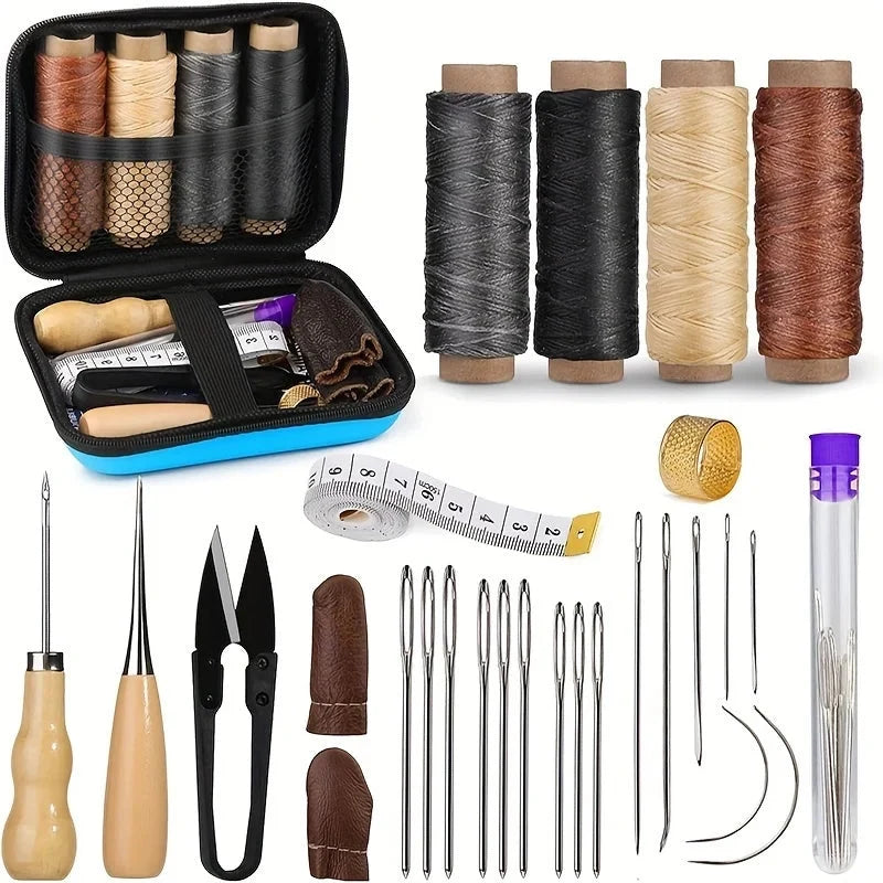 Leather Repair Sewing Kit Waxed Thread & Precision Needles