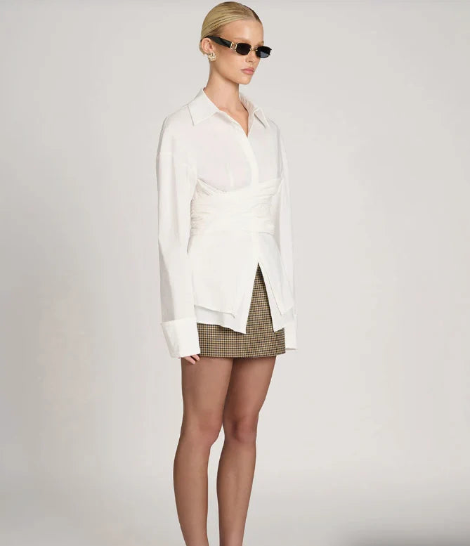 Long Sleeve Shirt Draped Waist Lightweight & Breathable