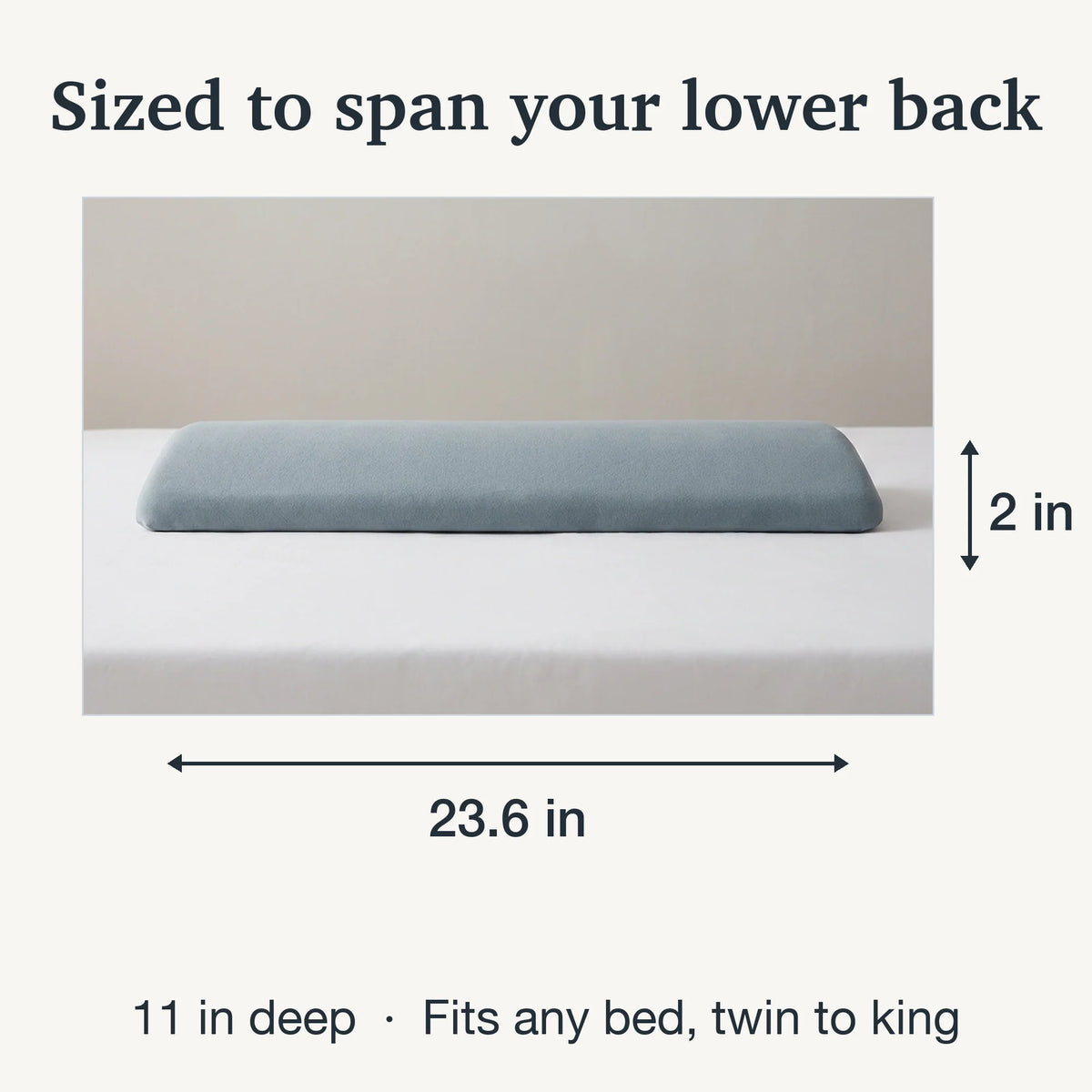 Lower Back Support Pillow Slow-Rebound Memory Foam Tapered Edge