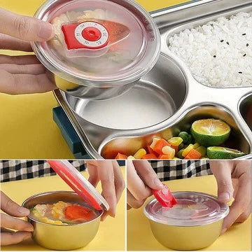 Lunch Box Insulated Multi-Compartment Snap-Lock Lid
