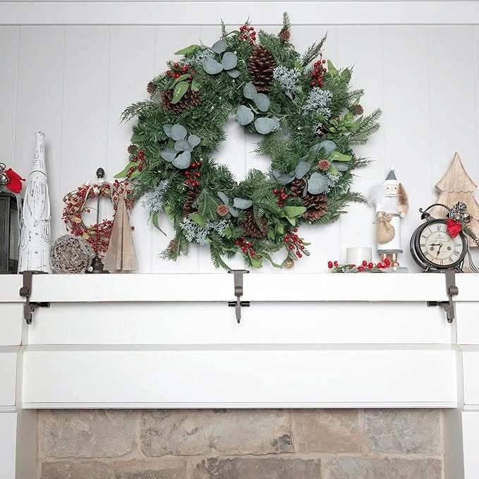 Mantel Stocking Holder Dual Hook Clamp 20 lb Capacity