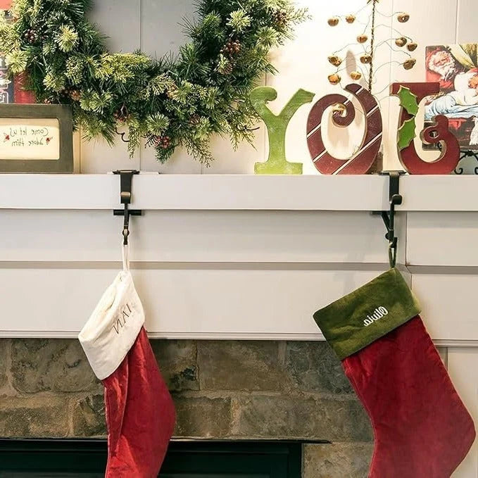 Mantel Stocking Holder Dual Hook Clamp 20 lb Capacity