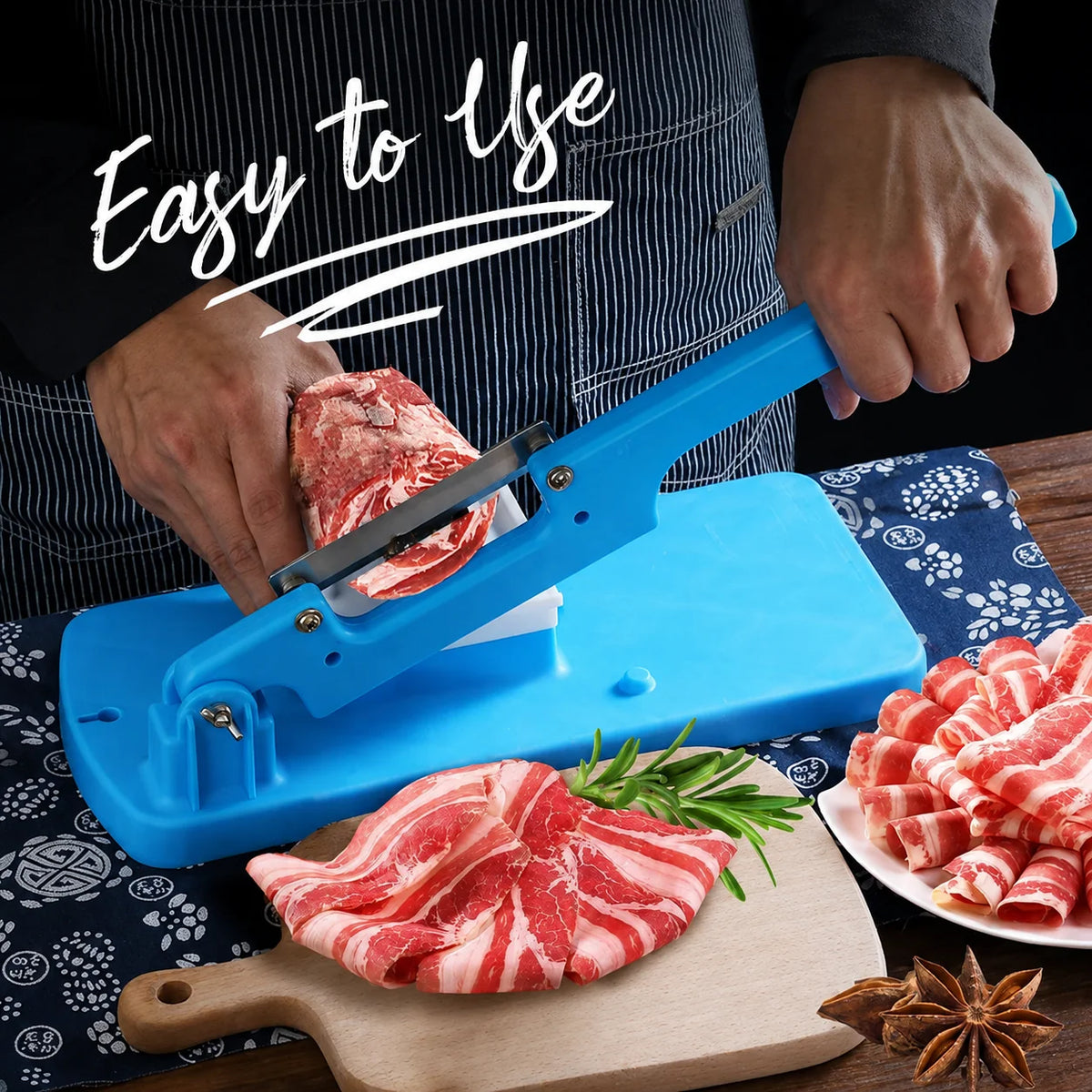 Manual Food Slicer Lever-Action Blade Stable Base