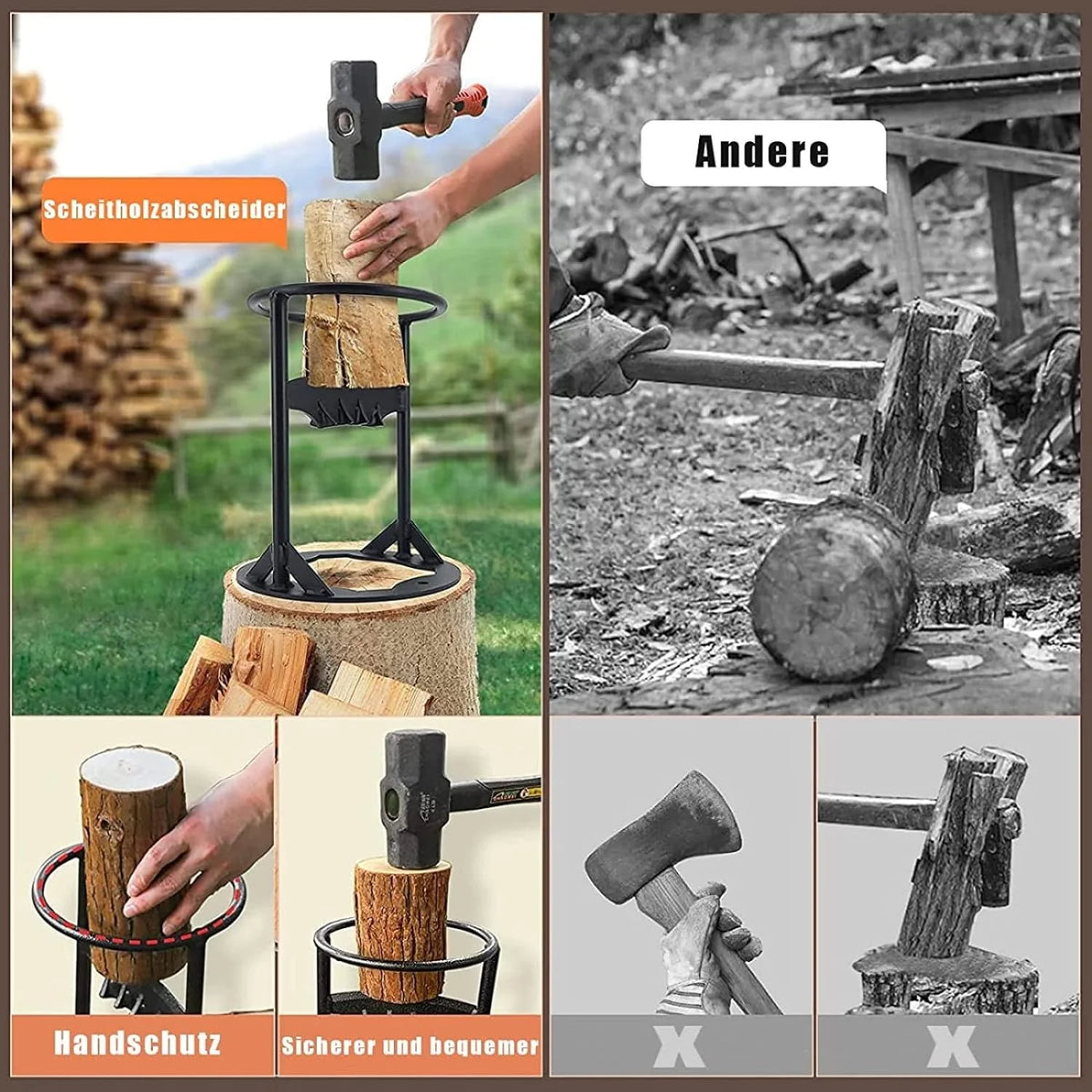 Manual Wood Splitter Cast Iron No Axe