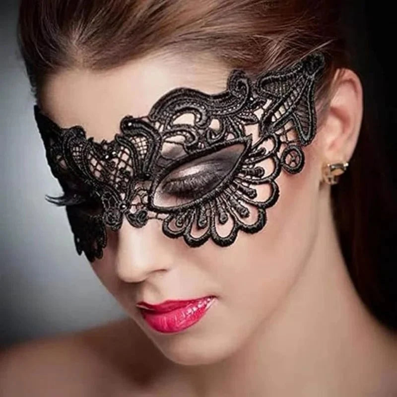 Masquerade Mask Lightweight Lace Adjustable Satin Ribbon Ties