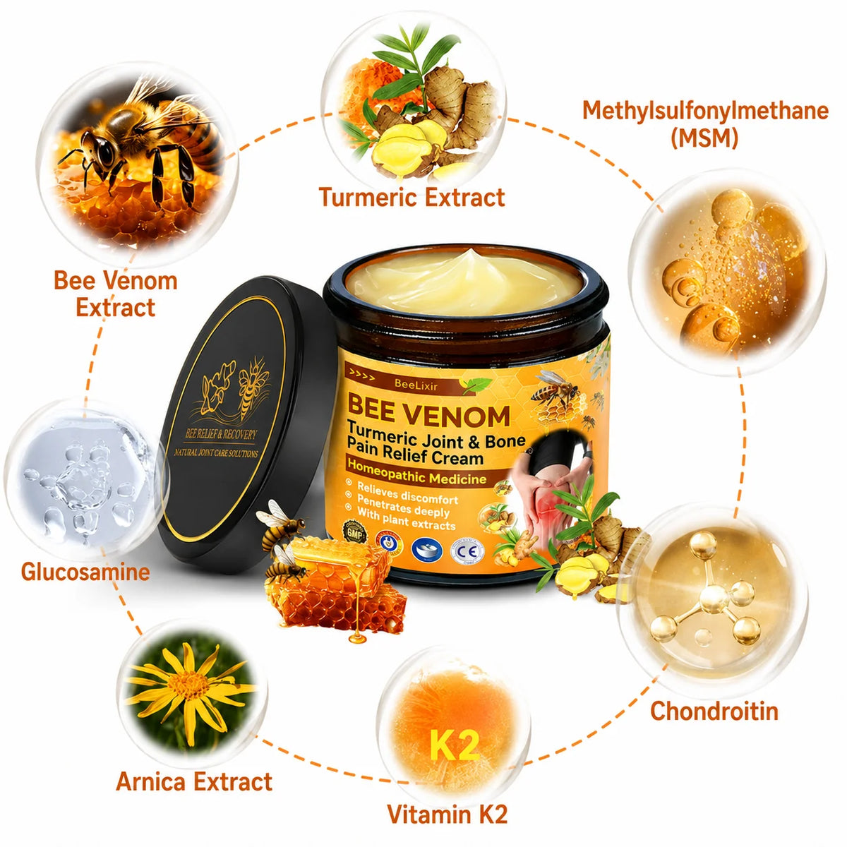 Massage Balm Warming Bee Venom & Turmeric Fast Absorbing