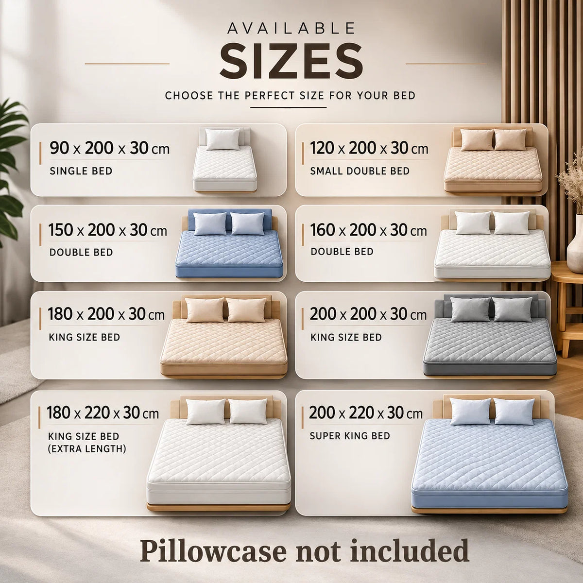 Mattress Protector Quilted Waterproof Fitted