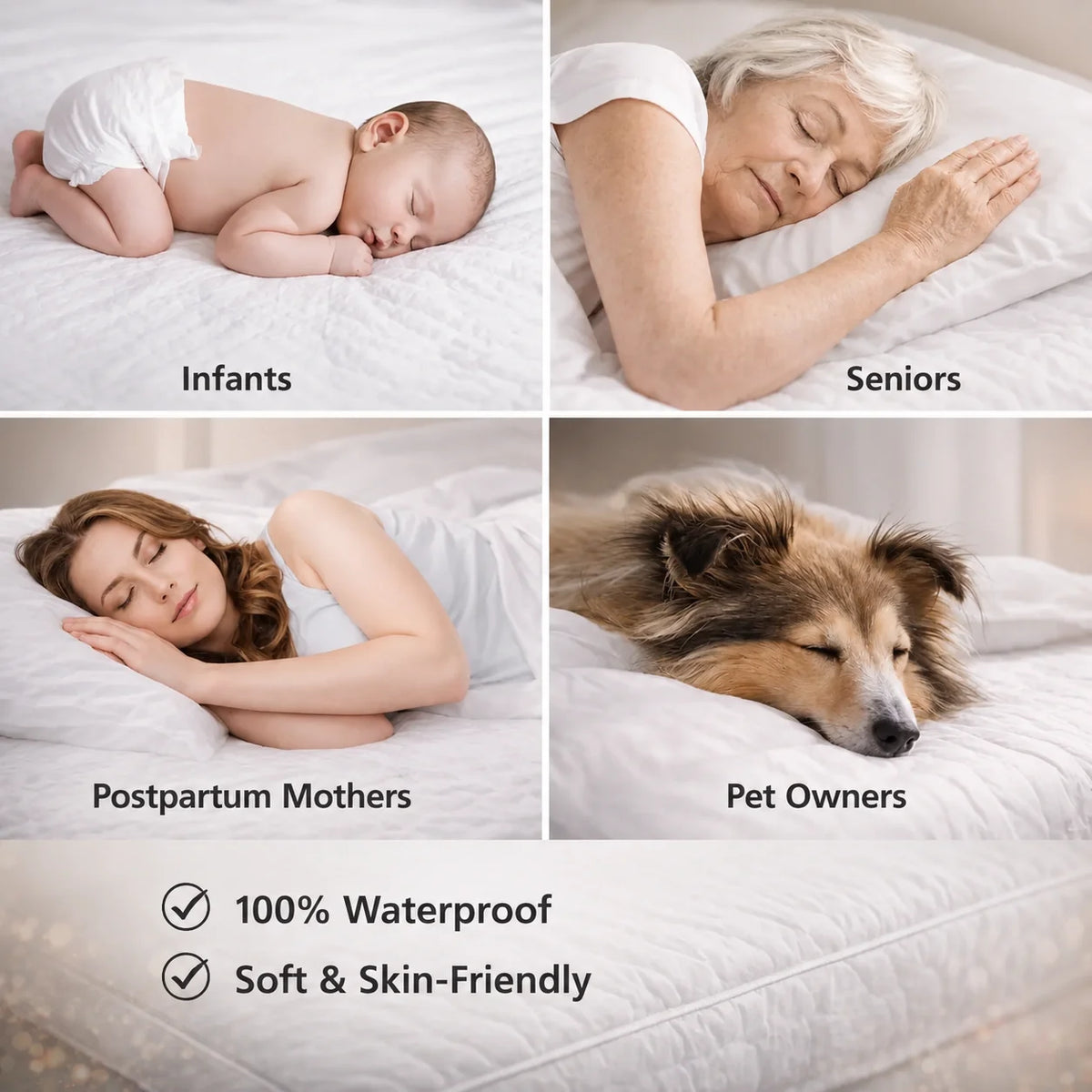 Mattress Protector Quilted Waterproof Fitted