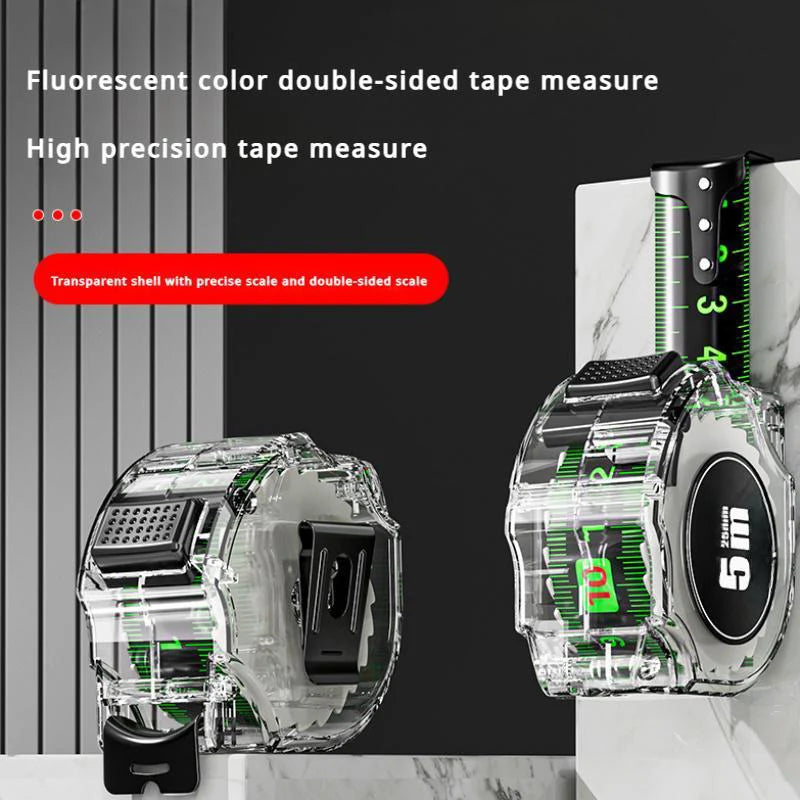 Measuring Tape Luminous Tape & Laser-Engraved Self-Adjusting Hook