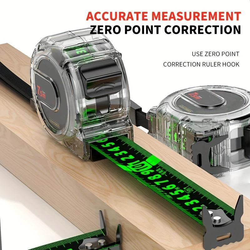 Measuring Tape Luminous Tape & Laser-Engraved Self-Adjusting Hook