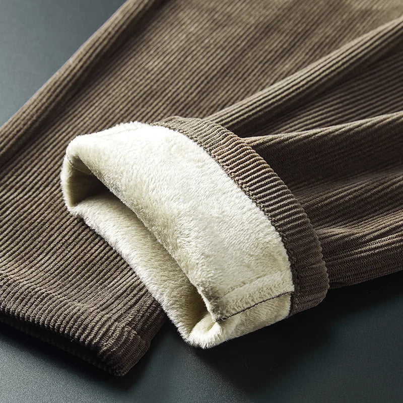 Men’s Corduroy Trousers Fleece-Lined Warmth