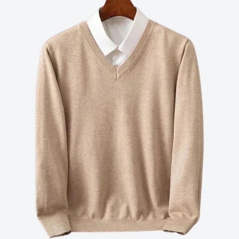 Men's Knit Sweater Soft Warm Round Neck