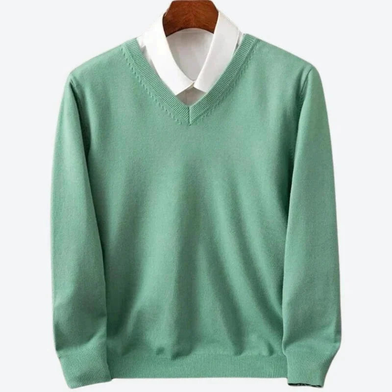 Men's Knit Sweater Soft Warm Round Neck