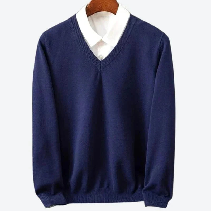 Men's Knit Sweater Soft Warm Round Neck