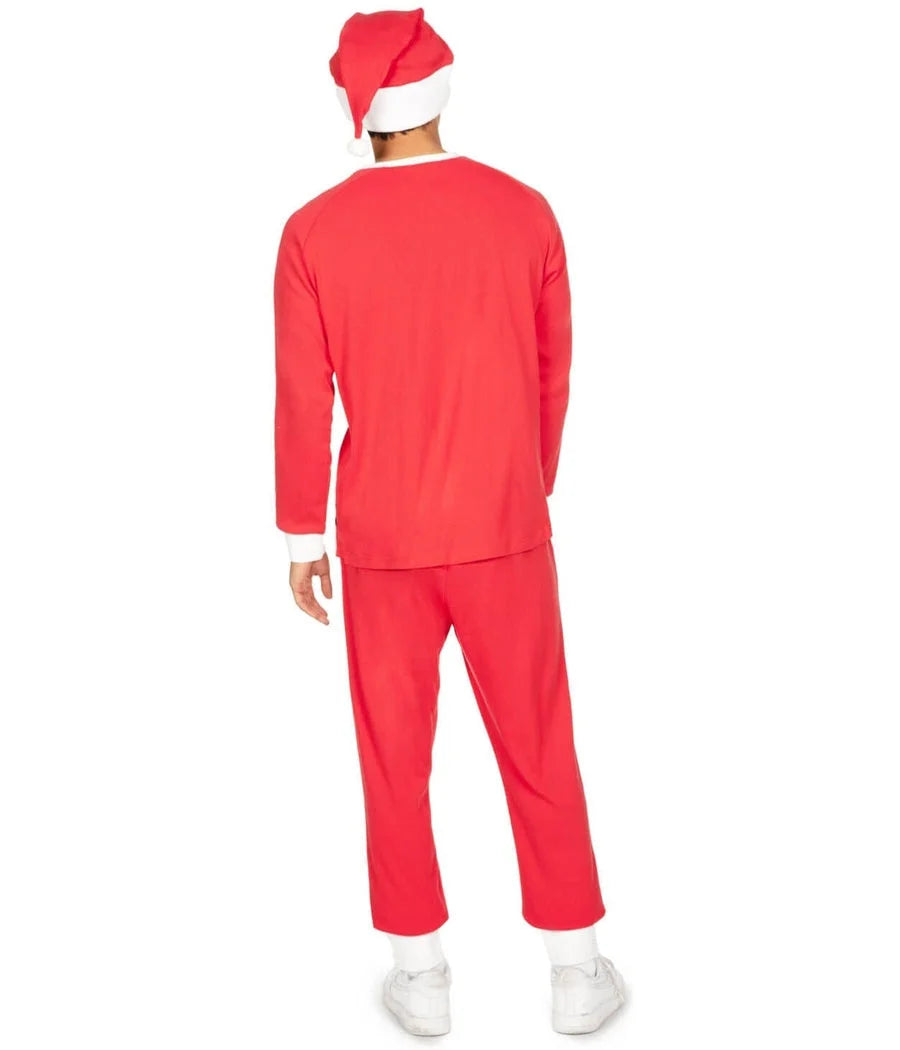 Men's Pajama Set Festive Print & Side Pockets