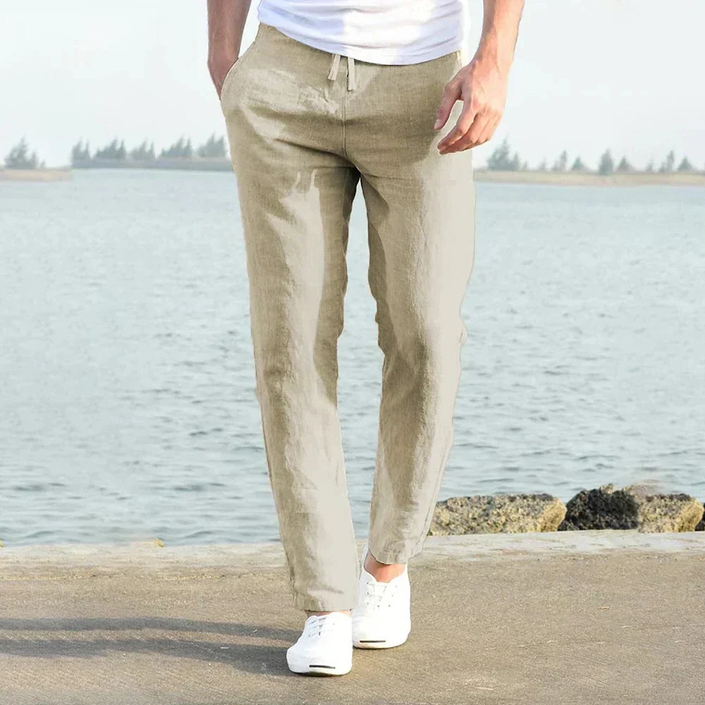 Men's Pants Lightweight Linen Relaxed Fit