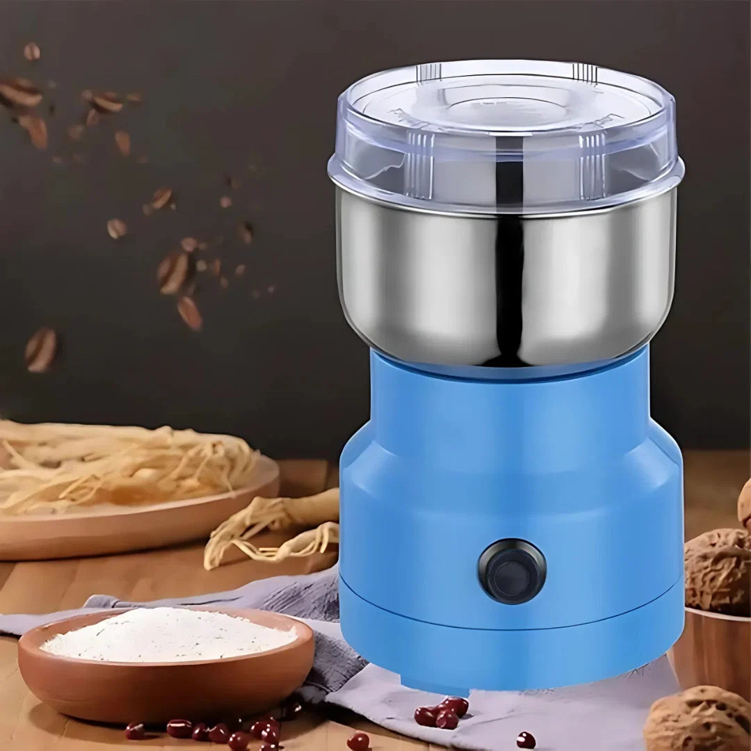 Mini Electric Food Grinder Stainless Steel Blades One-Button Operation