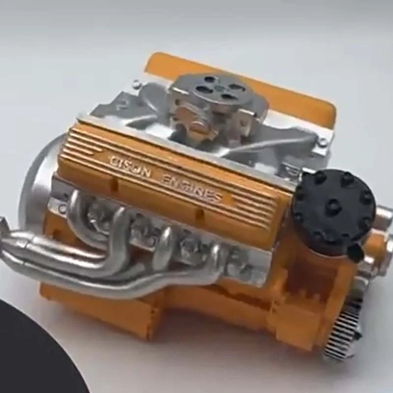 Miniature V8 Engine Kit Gasoline-Powered CNC-Machined Metal With CDI Ignition