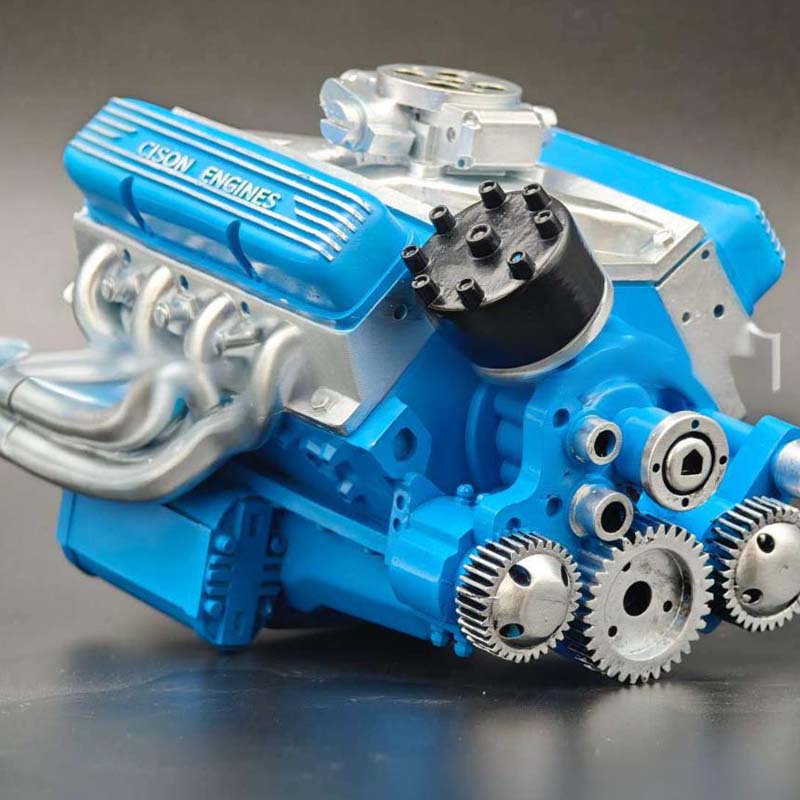 Miniature V8 Engine Kit Gasoline-Powered CNC-Machined Metal With CDI Ignition