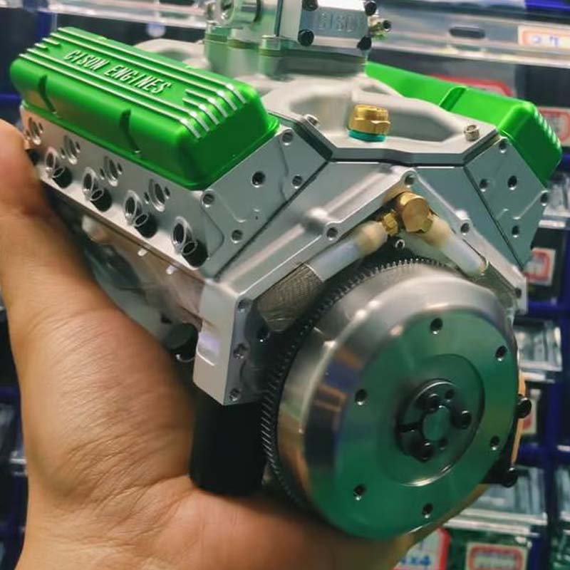 Miniature V8 Engine Kit Gasoline-Powered CNC-Machined Metal With CDI Ignition
