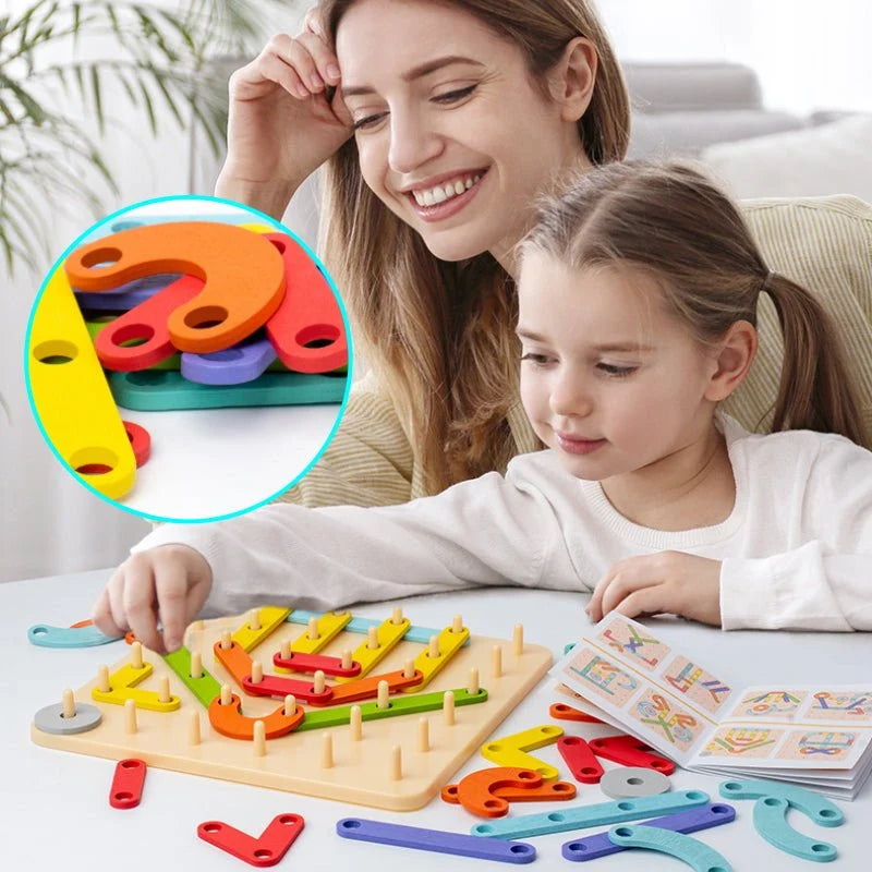 Montessori Puzzle Pegboard & Template Cards