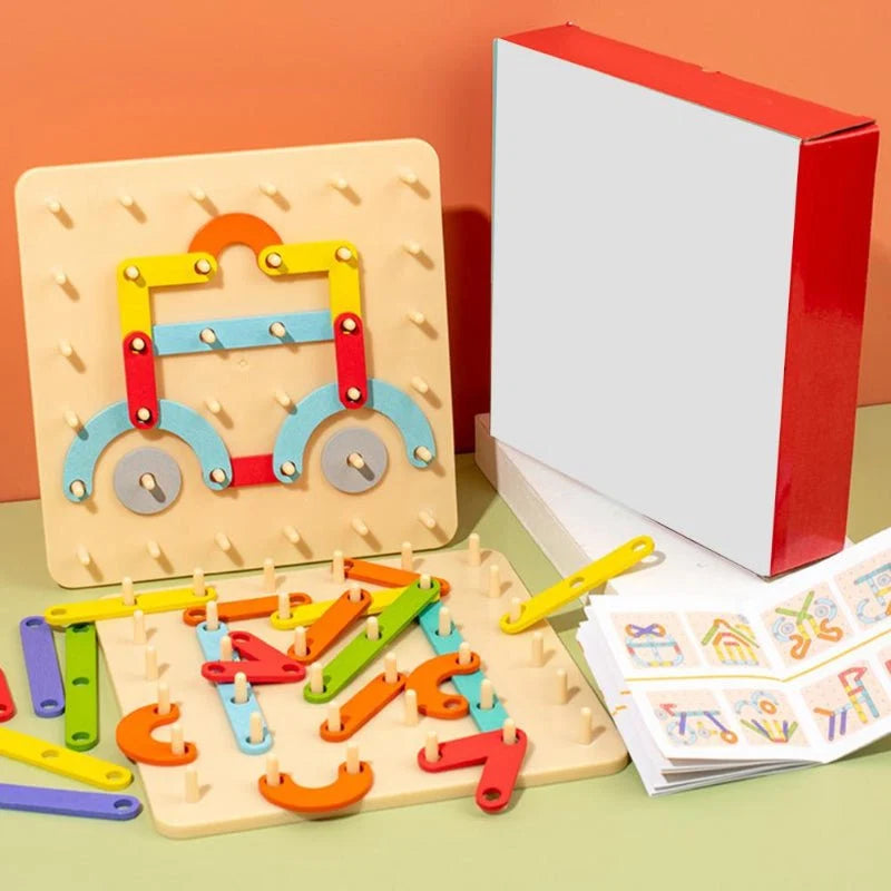 Montessori Puzzle Pegboard & Template Cards