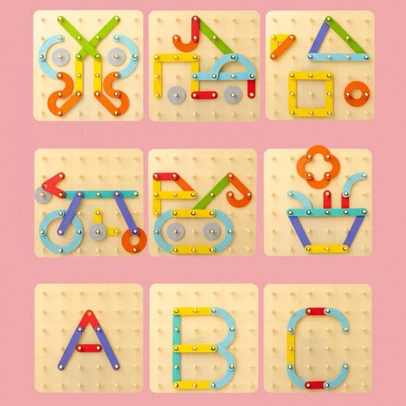 Montessori Puzzle Pegboard & Template Cards