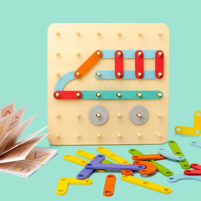 Montessori Puzzle Pegboard & Template Cards