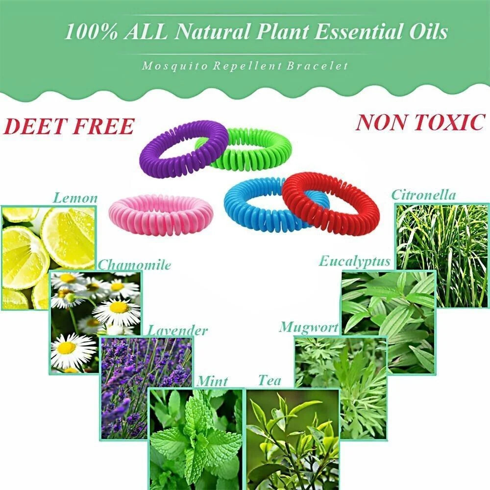 Mosquito Repellent Bracelets DEET-Free Waterproof 24-Pack