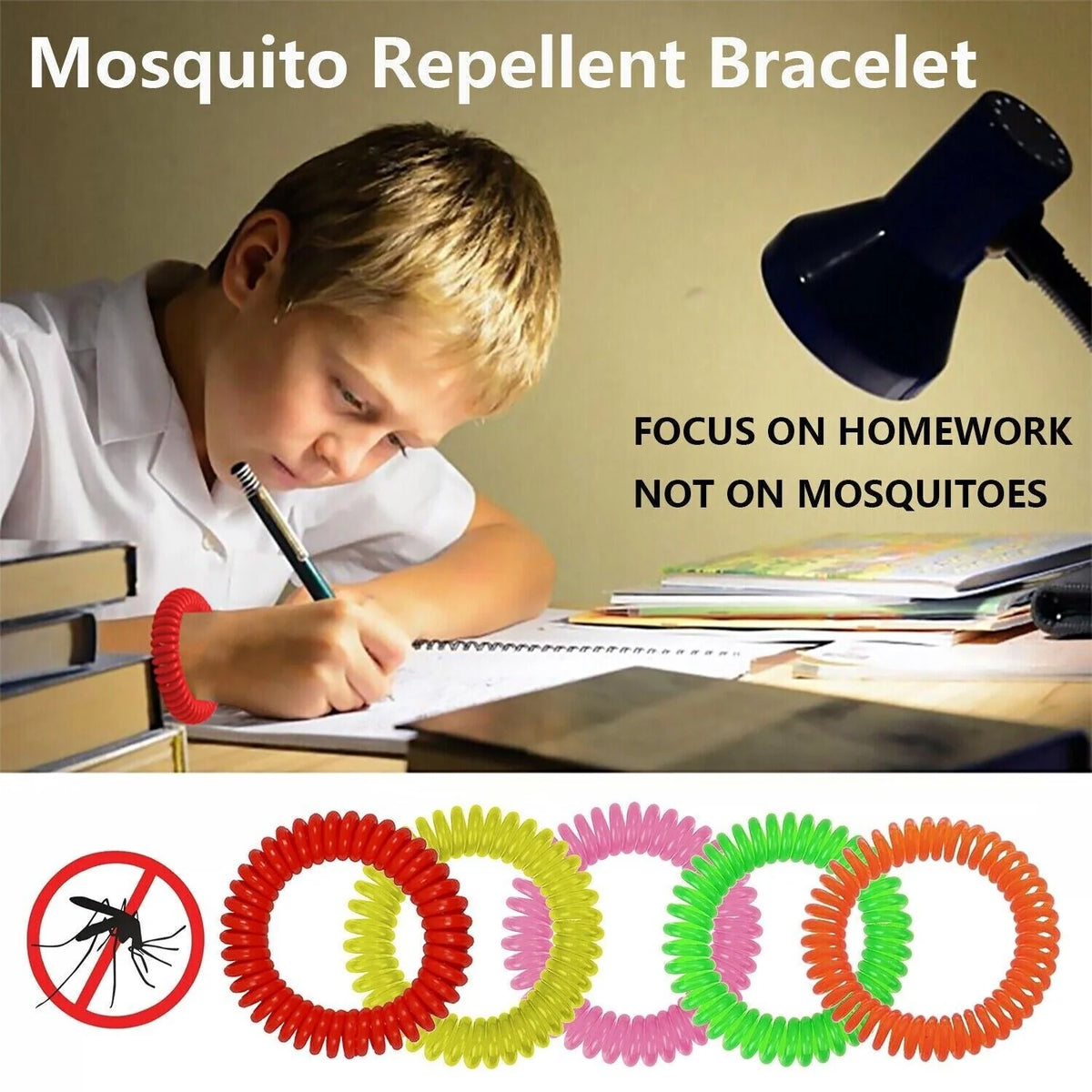 Mosquito Repellent Bracelets DEET-Free Waterproof 24-Pack