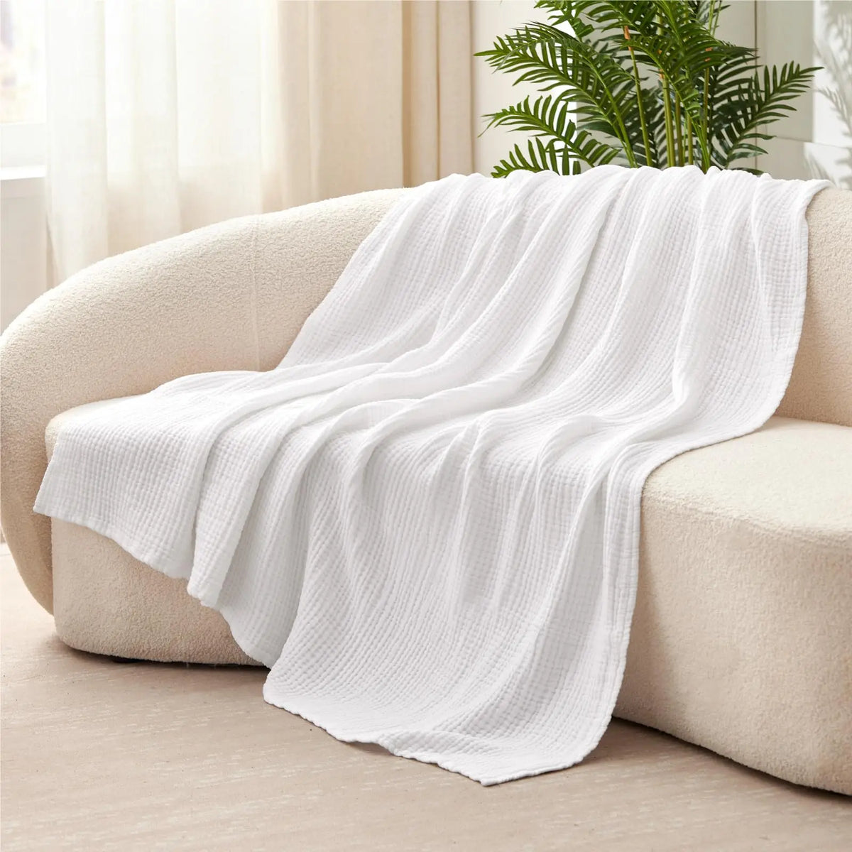 Muslin Throw Blanket Six-Layer Cotton Breathable Moisture-Wicking