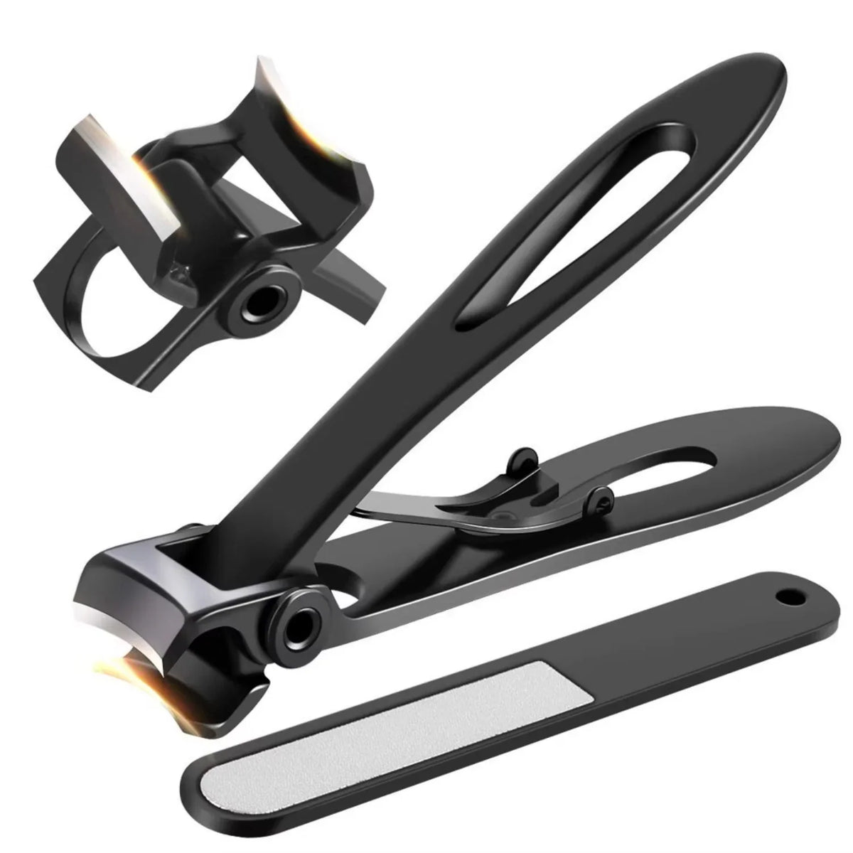 Nail Clippers Extra-Wide Jaw Stainless Steel Ergonomic Non-Slip Grip