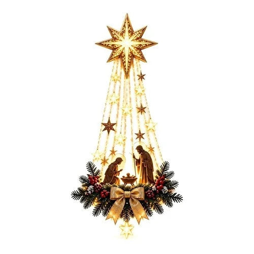 Nativity Wall Hanging Warm White Battery-Powered LED Lights