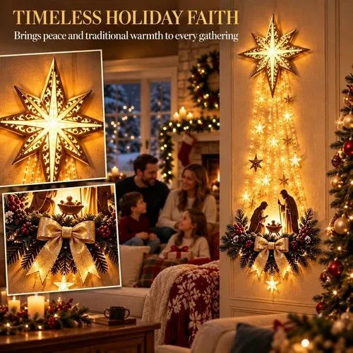 Nativity Wall Hanging Warm White Battery-Powered LED Lights