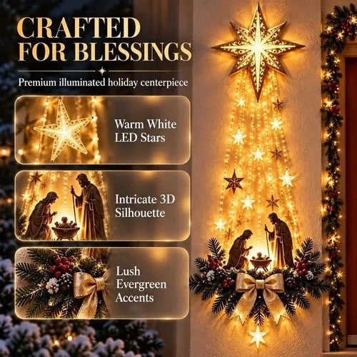 Nativity Wall Hanging Warm White Battery-Powered LED Lights