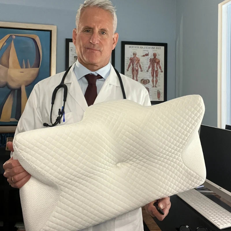 Neck Pillow Contoured Memory Foam Removable Breathable Cover