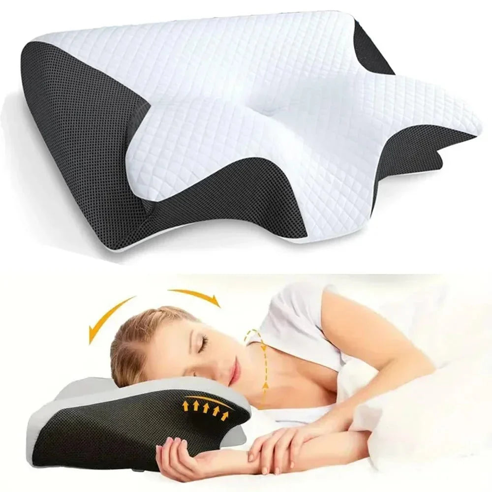 Neck Pillow Contoured Memory Foam Removable Breathable Cover