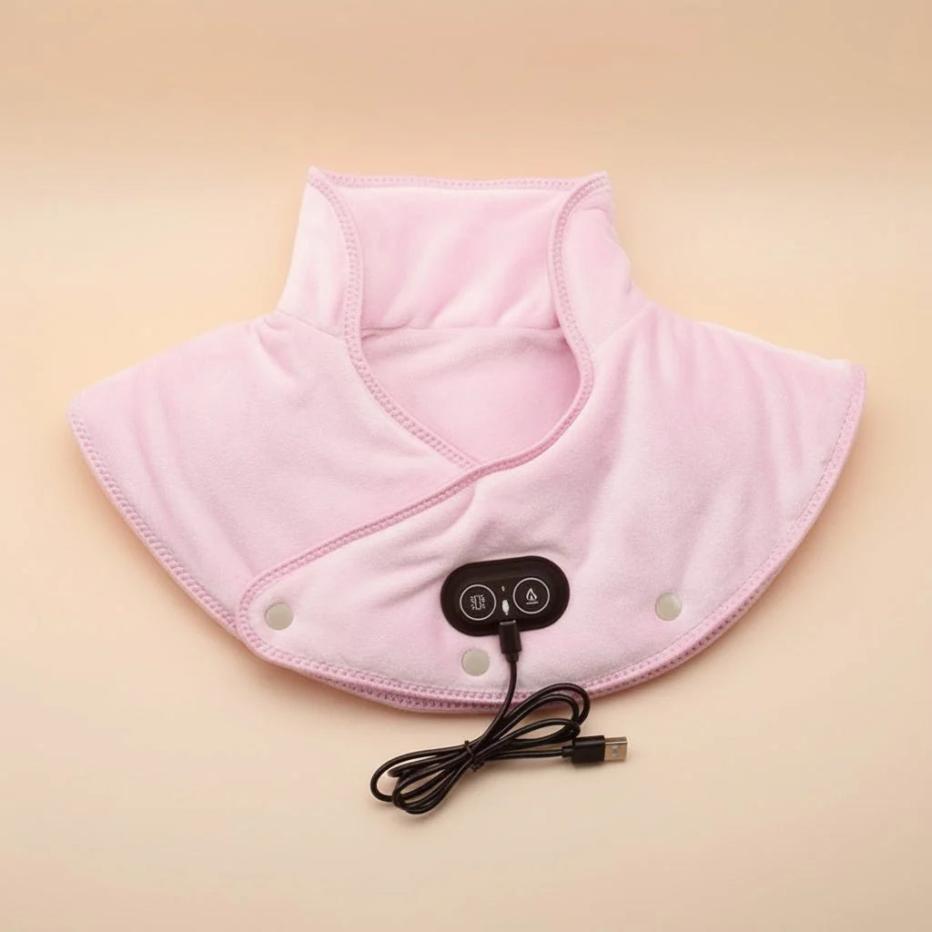 Neck & Shoulder Heat Pad Contoured Fit Vibration Massage