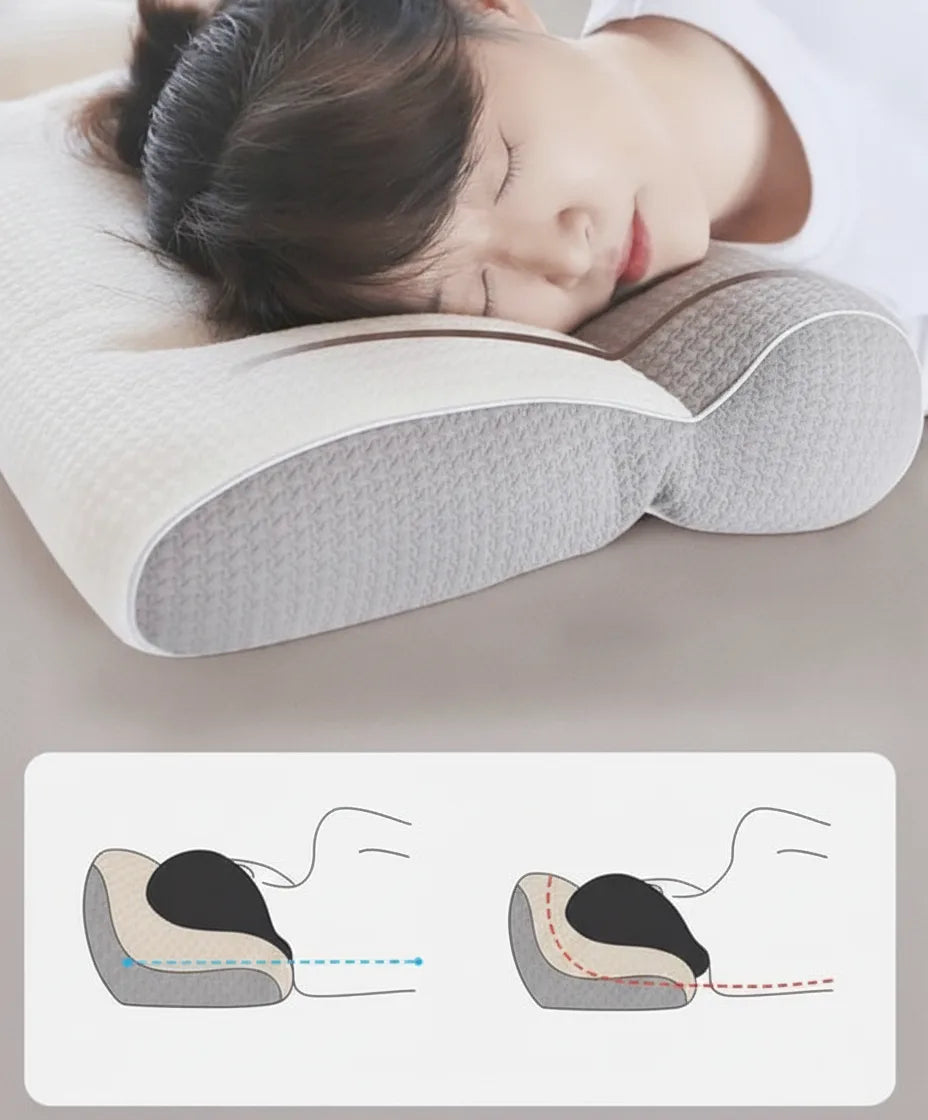 Neck Support Pillow Ergonomic Memory Foam With Ear Cavity