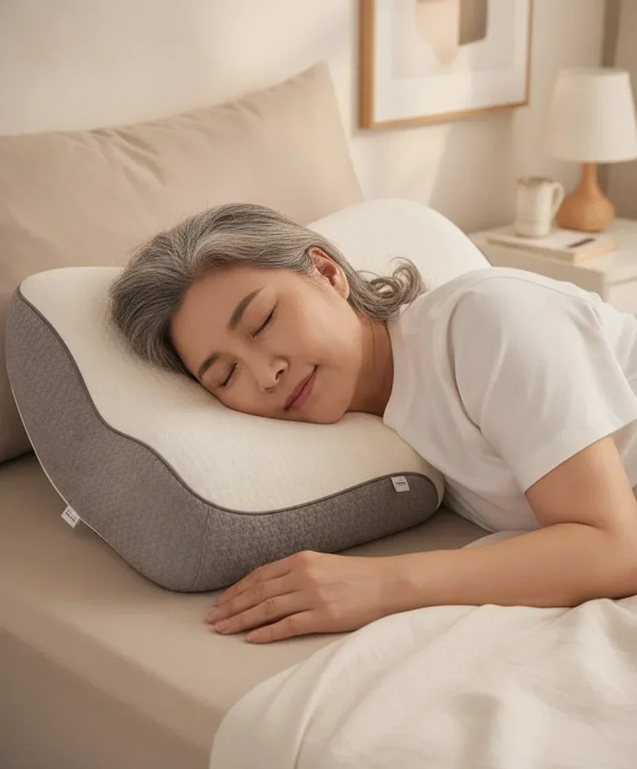 Neck Support Pillow Ergonomic Memory Foam With Ear Cavity