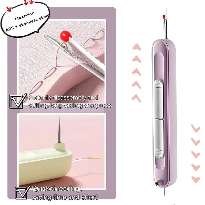 Needle Threader & Seam Ripper Dual-Ended Stainless Steel Wire