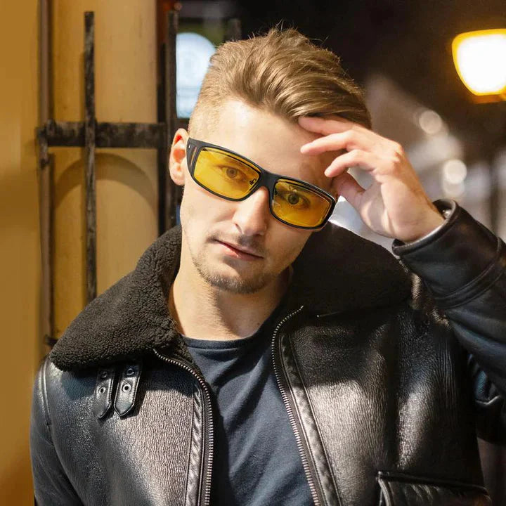 Night Driving Glasses Polarized Wraparound Over-Glasses Fit