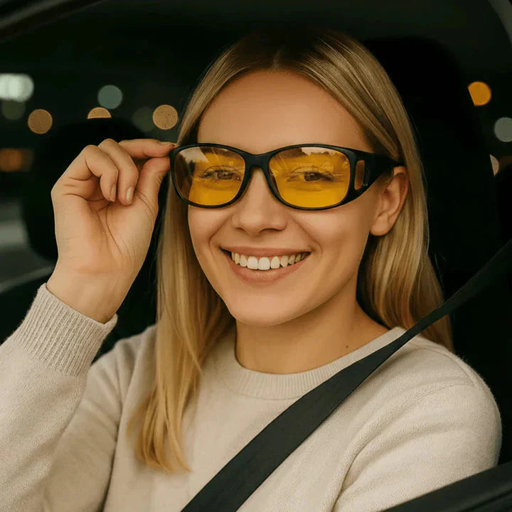 Night Driving Glasses Polarized Wraparound Over-Glasses Fit