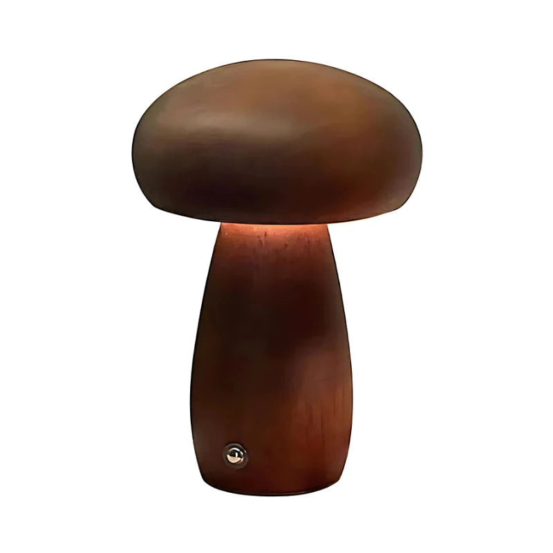 Night Light Mushroom Touch Dimmable Solid Beech USB Rechargeable