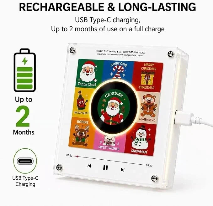 Night Light Rotating Vinyl Disc NFC Activated Magnetic Mount